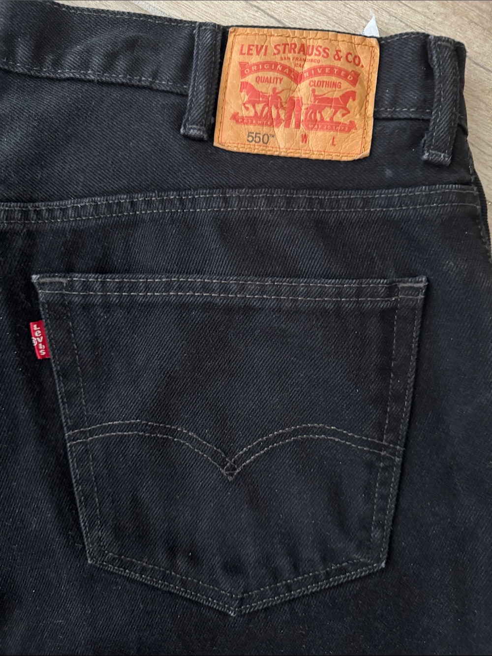 Levi's 550 40x36 Men's Tall Black Relaxed Fit Jeans